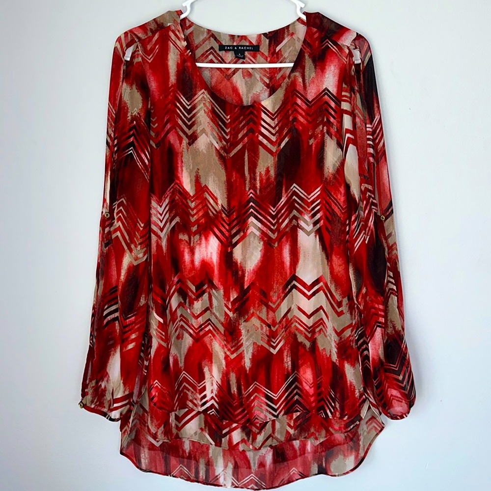Zac & Rachel open long sleeve blouse size S